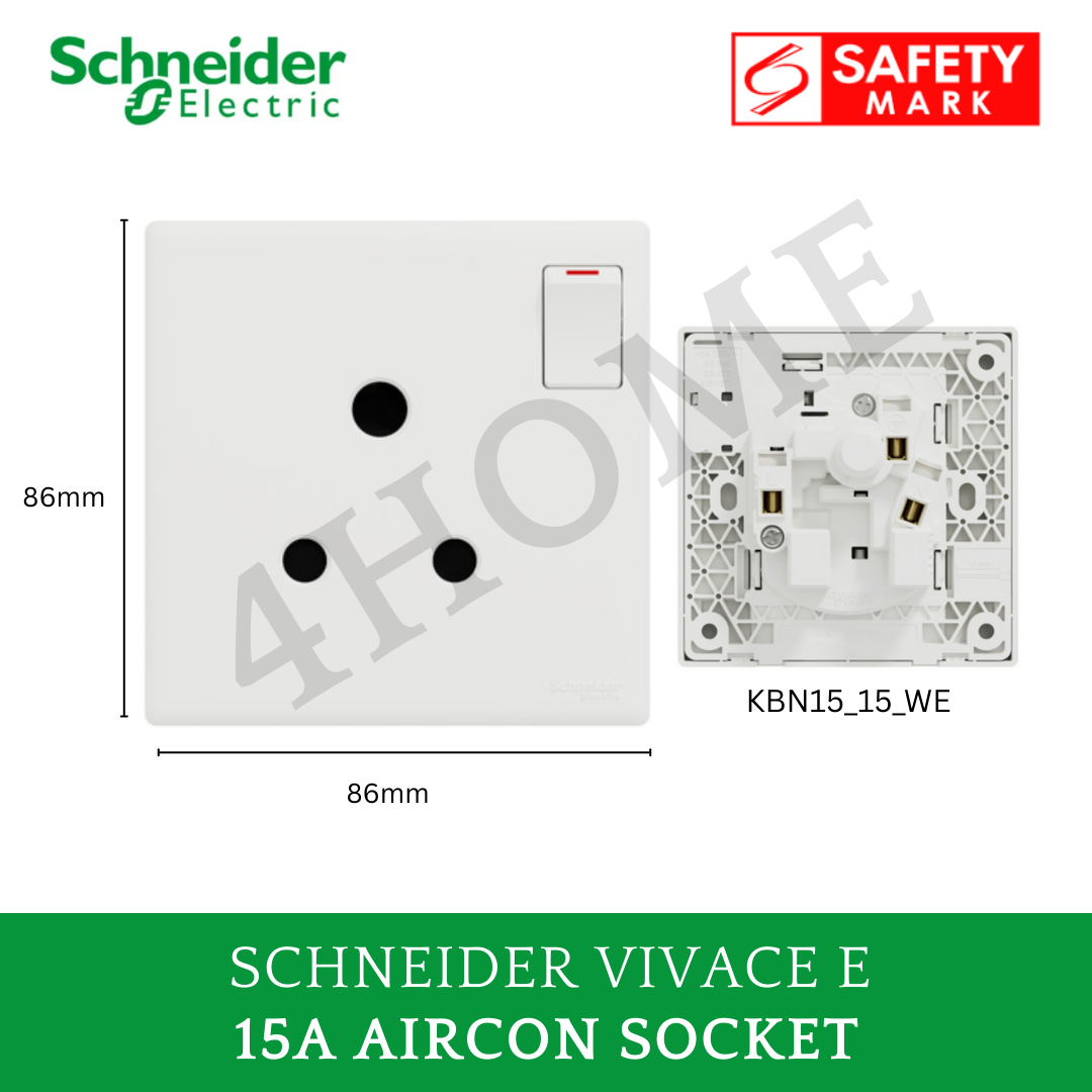 Schneider Vivace E White Switch Socket – Modern Minimalist Design Frameless Glossy White