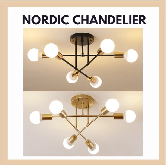 Nordic Gold Bulb Chandelier Pendant Light Tri-tone 4HOME SINGAPORE - 4HOME