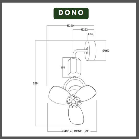 Fanco Corner Wall Fan DONO NANO VINO ceiling fan 4HOME SINGAPORE - 4HOME