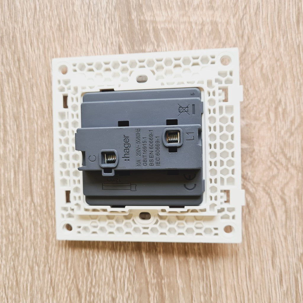 Hager Door Bell Switch White with Bell Logo 4HOME SINGAPORE - 4HOME