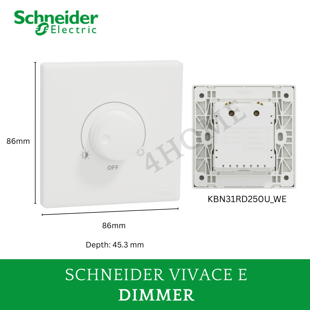 Schneider Vivace E White Switch Socket – Modern Minimalist Design Frameless Glossy White