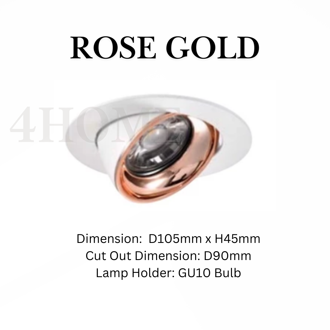 Recessed Retractable GU10 Spotlight Casing Adjustable Downlight Black Chrome Rose Gold 4HOME SINGAPORE - 4HOME