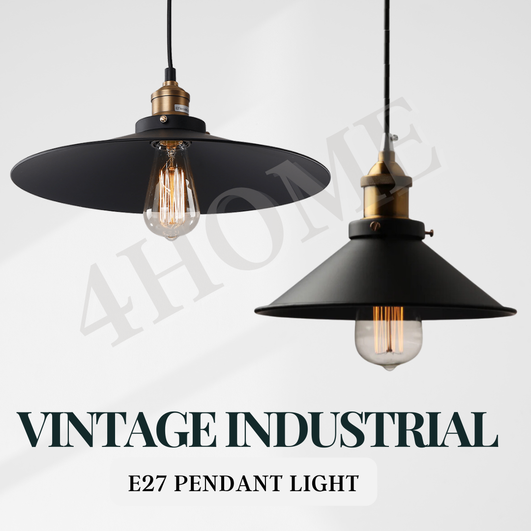 Premium Vintage Industrial Pendant Light E27 Edison Bulb Bedside Island Dining Cafe 4HOME SINGAPORE - 4HOME