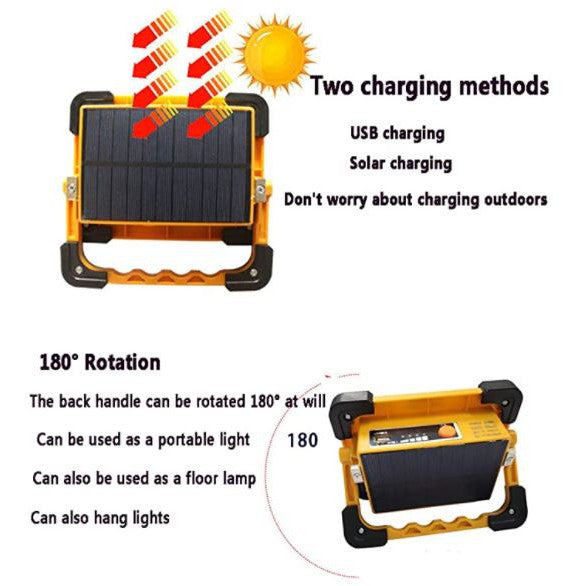 Portable LED Outdoor Spotlight Mutlifunctional Solar Energy Charging 60W Fishing Camping Portable Torch Light 4HOME SINGAPORE - 4HOME