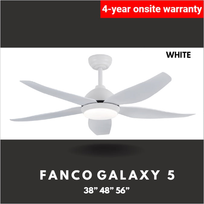 FANCO Galaxy 5 DC Ceiling Fan 5 Blades 24W 38 48 56 Inch 4HOME SINGAPORE - 4HOME