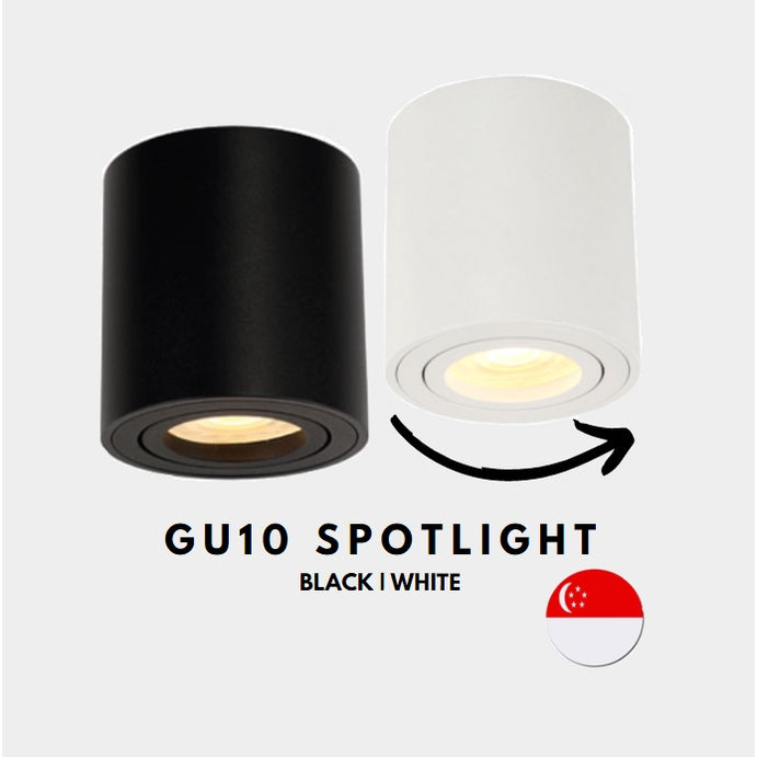 Premium LED GU10 Adjustable Spotlight Cylindrical Black White Replaceable GU10 Rotatable 4HOME SINGAPORE - 4HOME