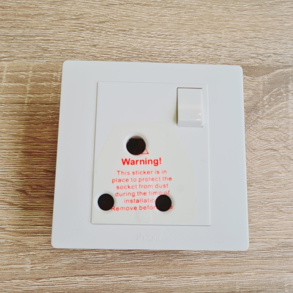 Hager WGMS115S 15A 1G Round Pin Switched Socket 4HOME SINGAPORE - 4HOME