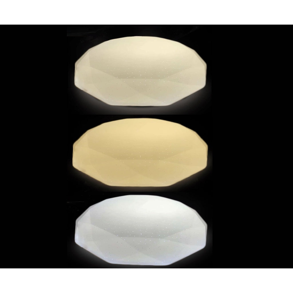 4HOME SINGAPORE Minimal LED Ceiling Light Glittering Star Design 36W Tri-tone Daylight Warm White - 4HOME