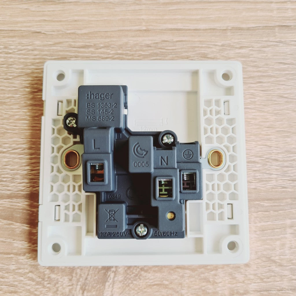 Hager 13A Single Socket Outlet 4HOME SINGAPORE - 4HOME