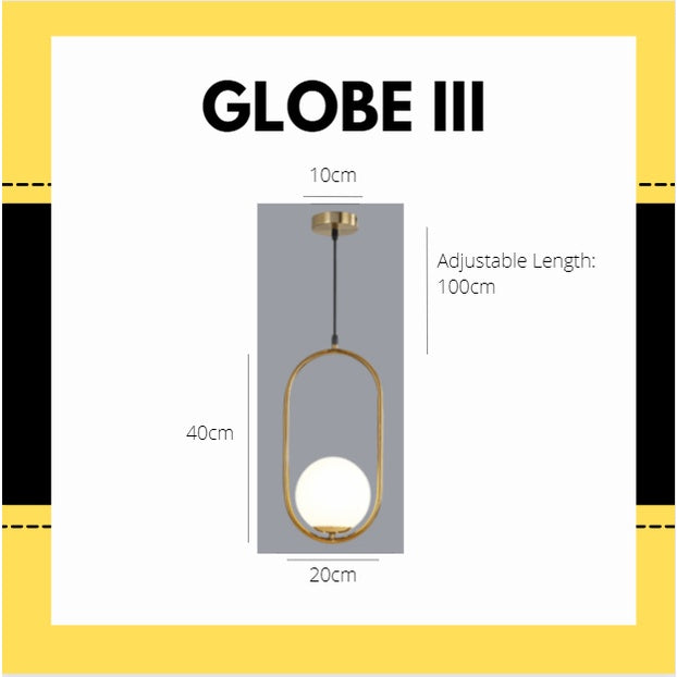 Premium Gold Minimalist Globe Pendant Light Bedside Dining Light 4HOME SINGAPORE - 4HOME