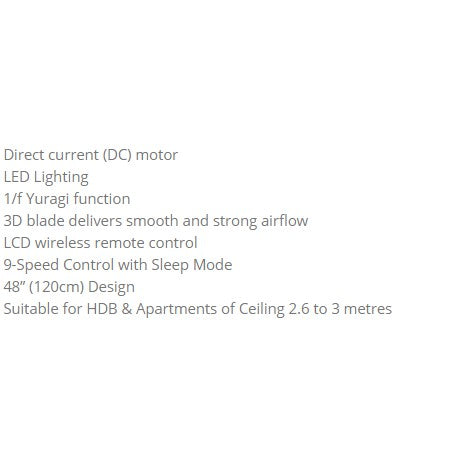 KDK U48FP LED Light DC Ceiling Fan (White/Black) 4HOME SINGAPORE - 4HOME