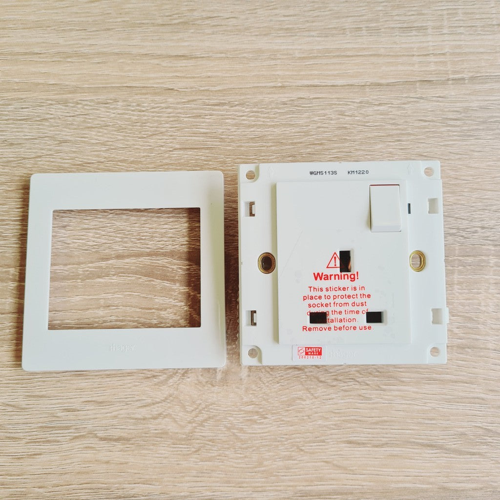Hager 13A Single Socket Outlet 4HOME SINGAPORE - 4HOME