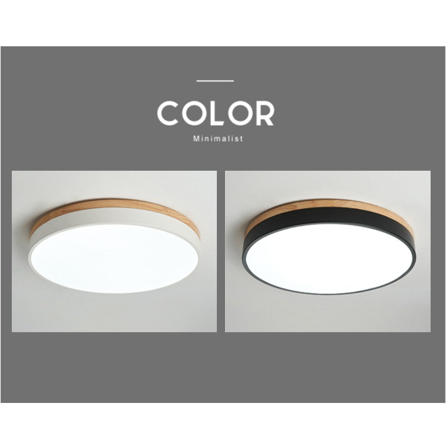 4HOME SINGAPORE 24W 36W Nordic Ceiling Light LED Black White with Wooden Frame - 4HOME