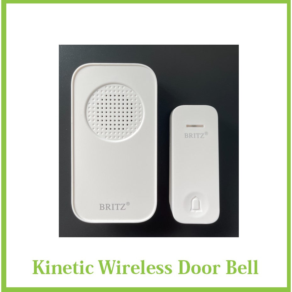 Britz Wireless Battery-Free Kinetic Doorbell Door Bell Chime Set 4HOME SINGAPORE - 4HOME