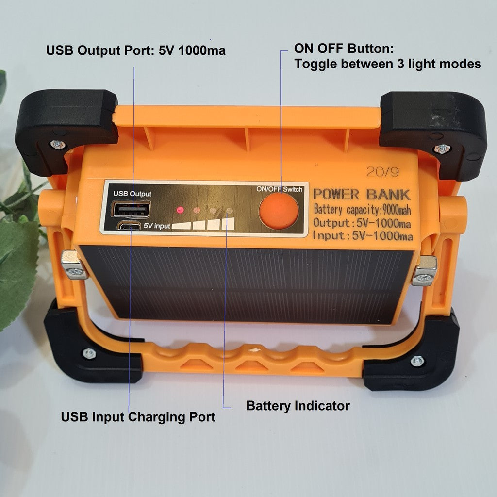 Portable LED Outdoor Spotlight Mutlifunctional Solar Energy Charging 60W Fishing Camping Portable Torch Light 4HOME SINGAPORE - 4HOME