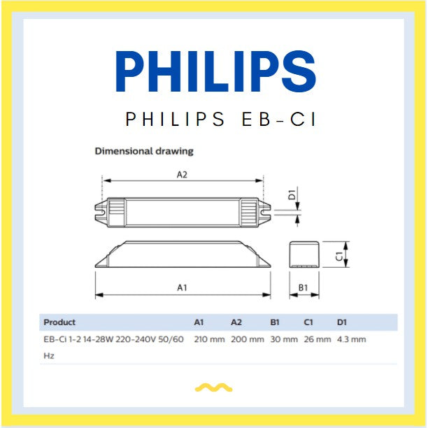 Philips Electronic Ballast EB-Ci 1-2 36W / 1-4 18W EB-Ci 1-2 14-28W for TL5 TLD 4HOME SINGAPORE - 4HOME