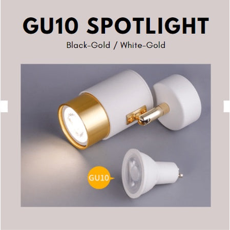 GU10 Spotlight Track light White Gold Black Gold with GU10 bulb 4HOME SINGAPORE - 4HOME