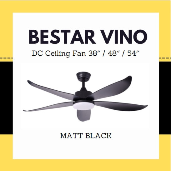 Bestar Vino 5blades DC Ceiling Fan 38inch 48inch 54inch 24W light 4HOME SINGAPORE - 4HOME