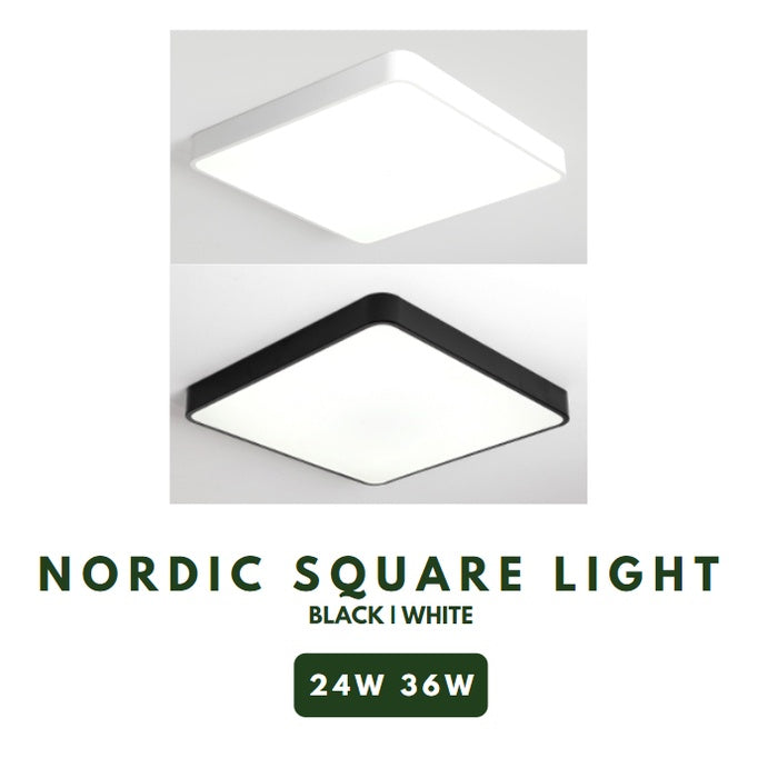 Nordic Square LED Ceiling Light 24W 36W 4HOME SINGAPORE - 4HOME