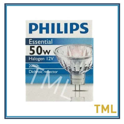 Philips Halogen Bulb 50W GU5.3 Essential MR16 12V 4HOME SINGAPORE - 4HOME