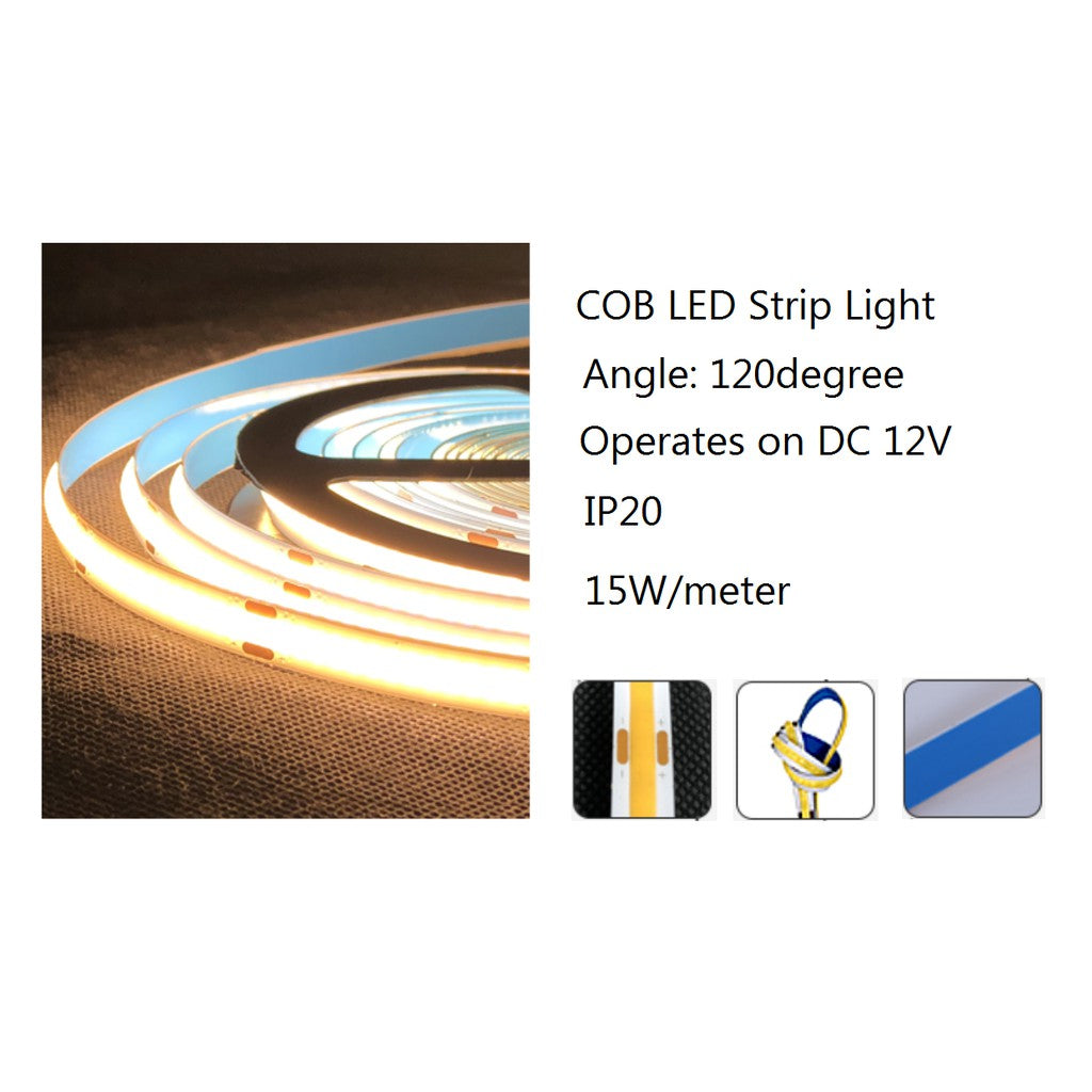 COB LED Striplight Strip Light 5meters Extra Bright Improved Version 12V 4HOME SINGAPORE - 4HOME