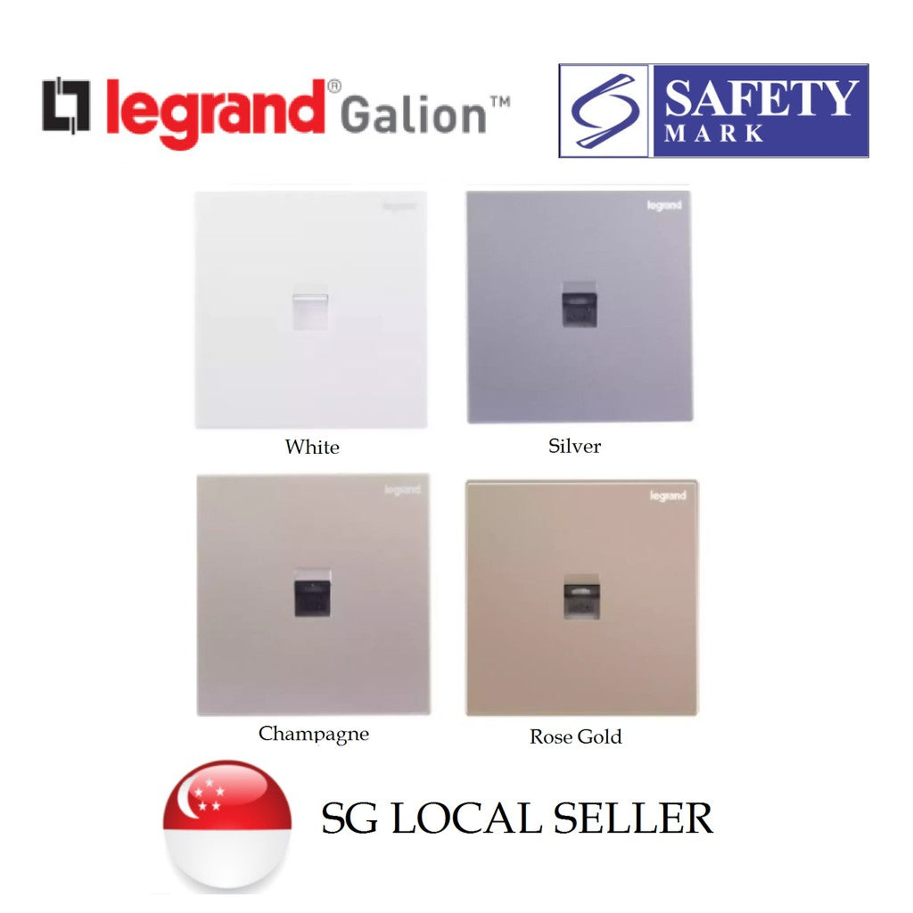 Legrand Galion RJ11 Telephone Socket (Champagne, Rose Gold, Dark Silver, White) 4HOME SINGAPORE - 4HOME