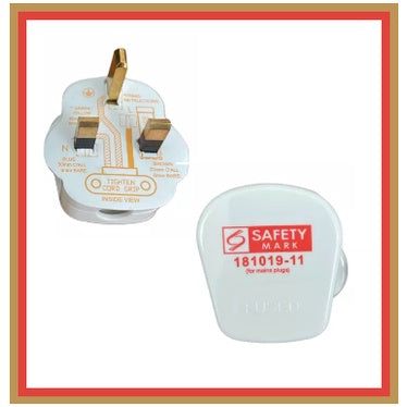 Britz 3 Pin Plug 13A With Fuse Singapore Safety Mark UK Standard 4HOME SINGAPORE - 4HOME