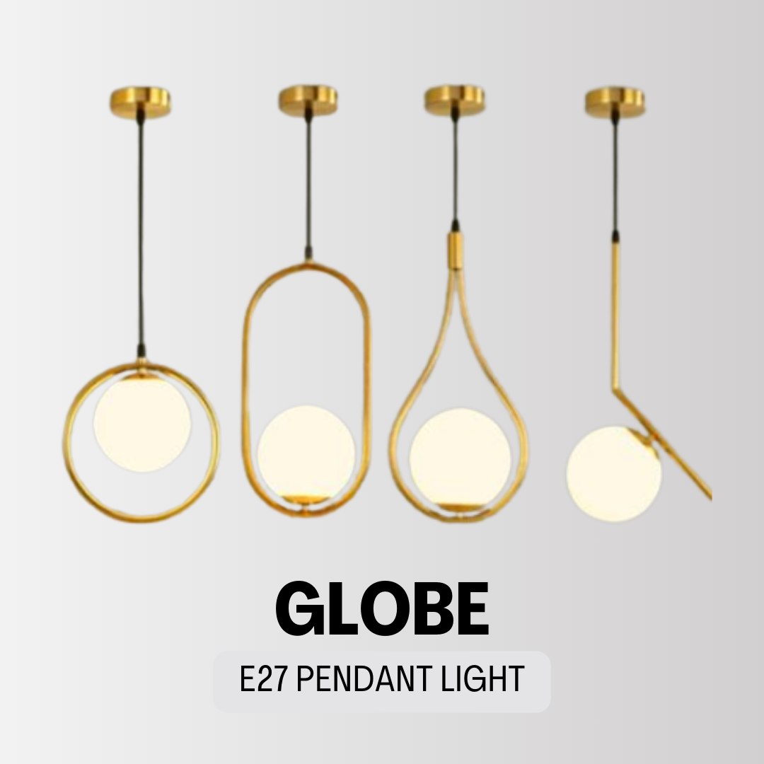 Premium Gold Minimalist Globe Pendant Light Bedside Dining Light 4HOME SINGAPORE - 4HOME