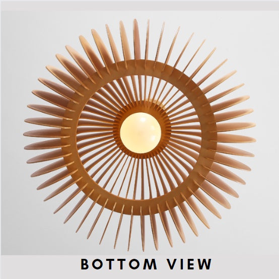 Nordic Wood Pumpkin Ceiling Light Corridor Japanese Style 4HOME SINGAPORE - 4HOME