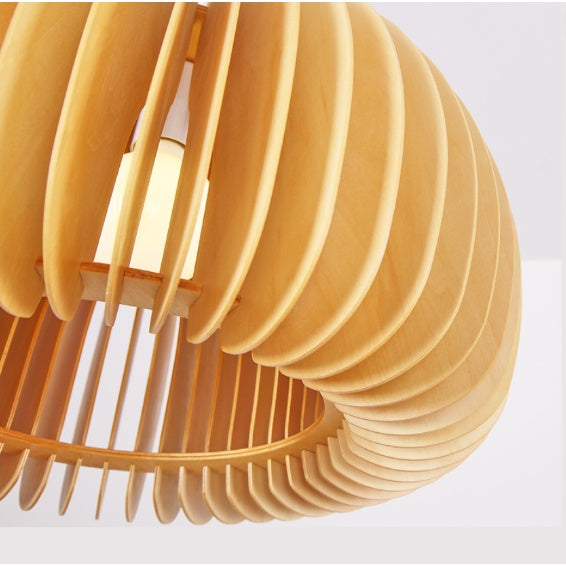 Wooden Pumpkin Pendant Light Small Japanese Style 4HOME SINGAPORE - 4HOME