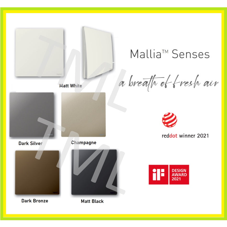 Legrand Mallia Senses Switch Socket Designer Matt Black Silver Champagne 4HOME SINGAPORE - 4HOME