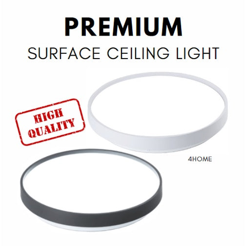 Premium Black White LED Surface Ceiling Light Minimalist 12W 24W 36W Daylight Living Room Bedroom 4HOME SINGAPORE - 4HOME