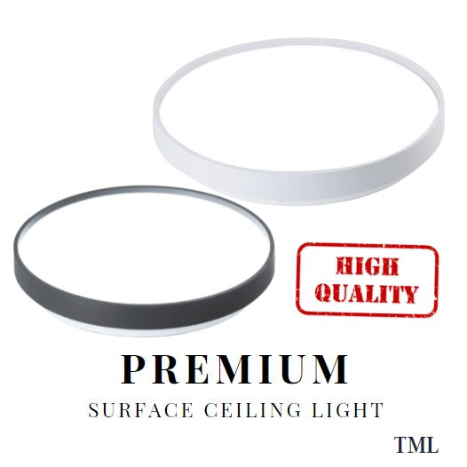 Premium Black White LED Surface Ceiling Light Minimalist 12W 24W 36W Daylight Living Room Bedroom 4HOME SINGAPORE - 4HOME