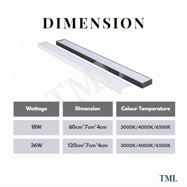 Premium Black White Linear Light Pendant and Surface Mount Type 4HOME SINGAPORE - 4HOME