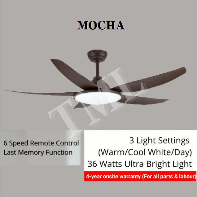 Fanco TRIBUTO 46inch 56inch Ceiling Fan with 36W Extra Bright Light 4HOME SINGAPORE - 4HOME