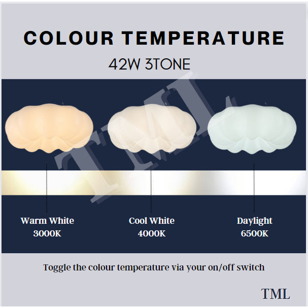 3D Fluffy Pumpkin Cloud Surface Ceiling Light 3Tone 4HOME SINGAPORE - 4HOME