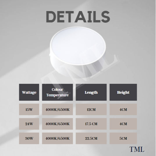 Premium LED Ceiling Light 15W 24W 30W Surface Mounted Downlight Surface Panel Light 4HOME SINGAPORE - 4HOME