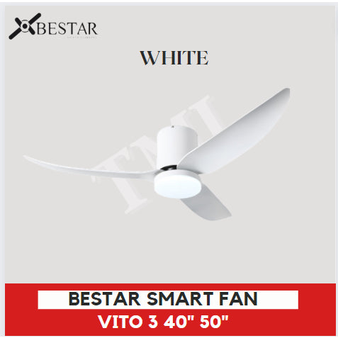 BESTAR Smart Hugger Wifi Controlled Ceiling Fan VITO 3 DC Motor 40" 50" 3blades 4HOME SINGAPORE - 4HOME