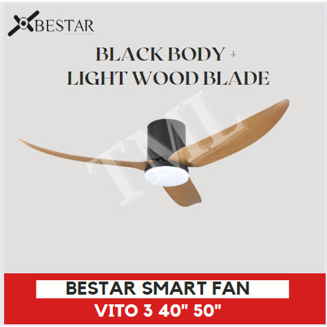 BESTAR Smart Hugger Wifi Controlled Ceiling Fan VITO 3 DC Motor 40" 50" 3blades 4HOME SINGAPORE - 4HOME