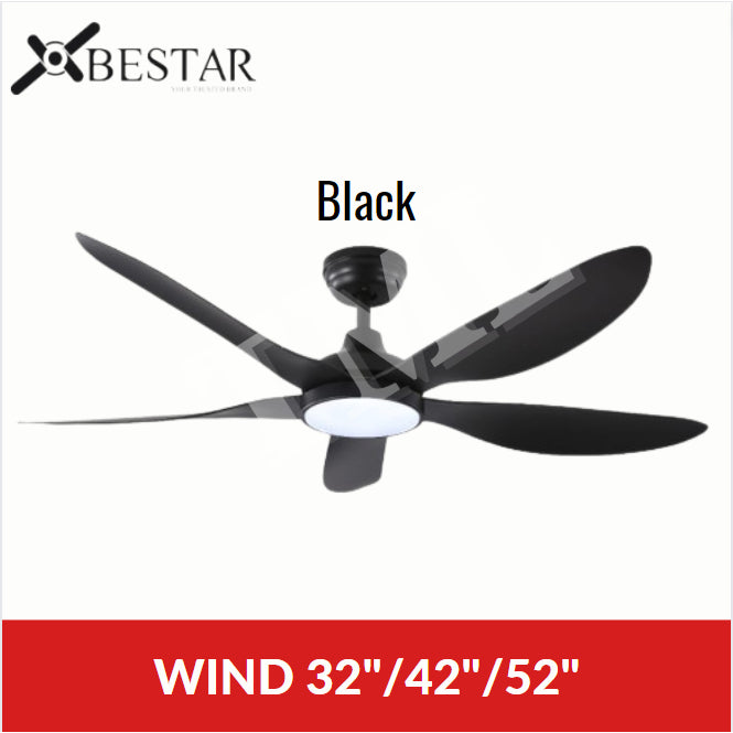 BESTAR Wind Ceiling Fan 5blades DC Motor 32" 42" 52" 4HOME SINGAPORE - 4HOME