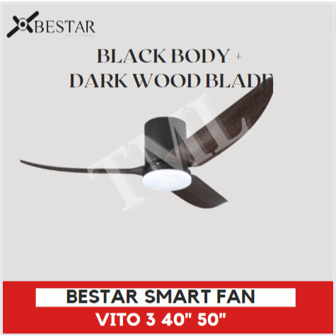 BESTAR Smart Hugger Wifi Controlled Ceiling Fan VITO 3 DC Motor 40" 50" 3blades 4HOME SINGAPORE - 4HOME