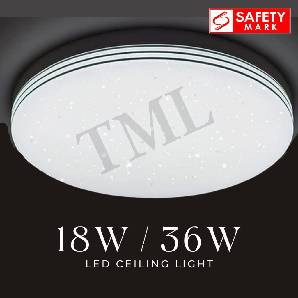 4HOME SINGAPORE LED Ceiling Light Dimmable Glittering Effect SG Safety Mark 18W 36W Shimmering Surface Panel Dimmable Daylight - 4HOME