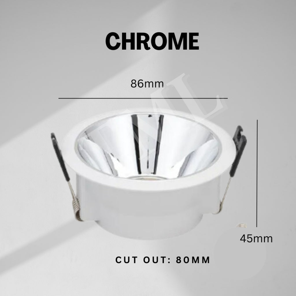 Rose Gold Chrome Black LED Recessed Spotlight High Depth GU10 Thin Frame Eclipse 4HOME SINGAPORE - 4HOME
