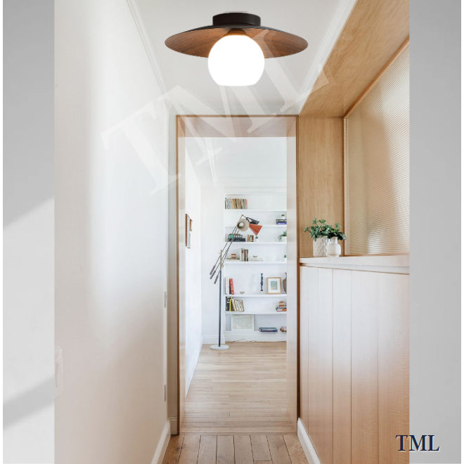 Retro Japanese Dark Wood Saturn Globe E27 Bulb Ceiling Light Corridor Small Area 4HOME SINGAPORE - 4HOME