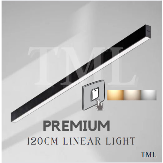 Black Slim Linear Rectangular Long Ceiling Light Tri-tone Corridor Island 4HOME SINGAPORE - 4HOME