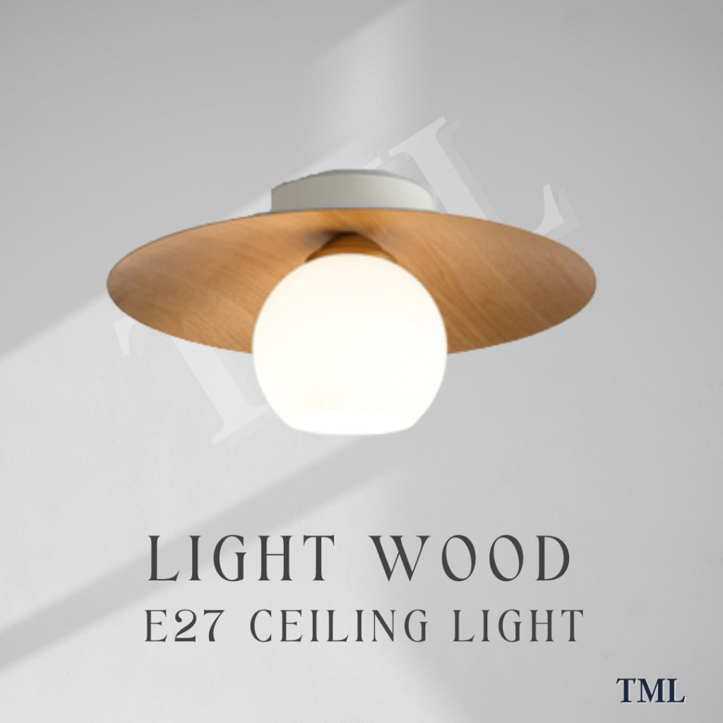 Retro Japanese Light Wood Dark Wood Saturn Globe E27 Bulb Ceiling Light Corridor Small Area 4HOME SINGAPORE - 4HOME