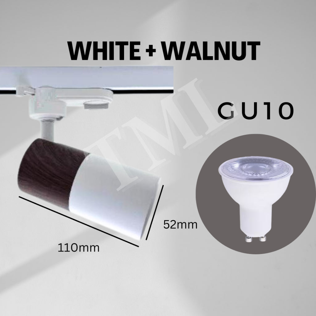 Japanese Wood Pine Oak Walnut Print GU10 Track Holder Track Light 4HOME SINGAPORE - 4HOME