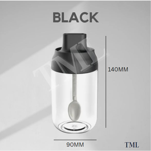Seasoning Condiment Salt Spice Bottle Tall Glass Jar with Spoon 250ml for Kitchen Storage 4HOME SINGAPORE - 4HOME
