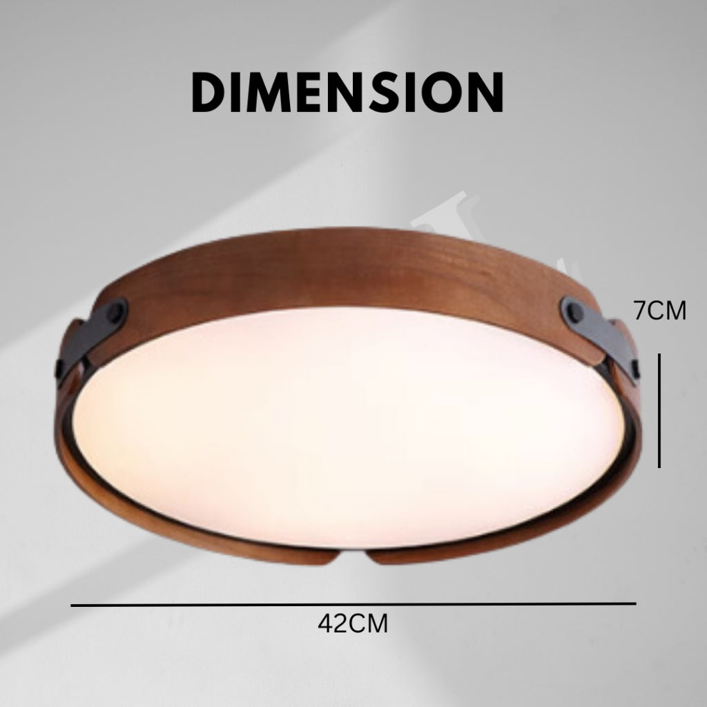 Premium LUX Dark Wood Walnut Real Wood Ceiling Light Bedroom Living Room Kitchen 4HOME SINGAPORE - 4HOME