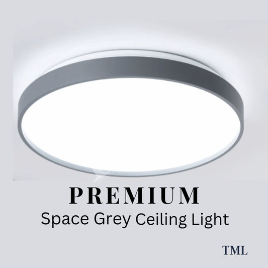 Premium Space Grey Minimalist LED Ceiling Light 36W 96W Hamburger 4HOME SINGAPORE - 4HOME